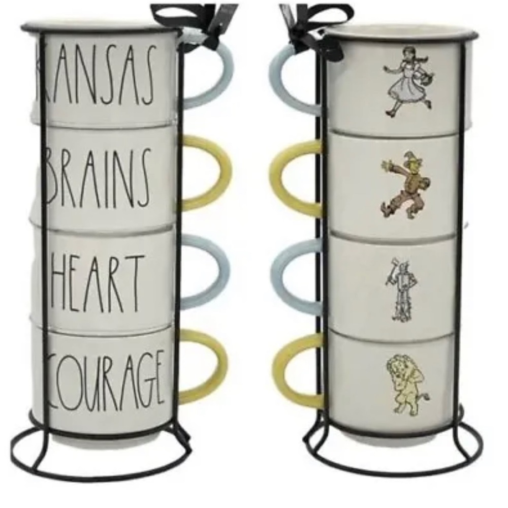 NEW RAE DUNN Stacking Coffee Cup Set 4 Wizard of OZ